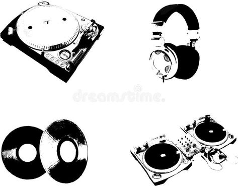 Dj objects. Djs set of silhouette vectors elements #Sponsored , #SPONSORED, #sponsored, #objects, #vectors, #elements, #Djs Dj Elements, Dj Vector, Information Technology Logo, Elements Illustration, Dj Set, Technology Logo, Stock Images Free, Clothing Brand, Stock Vector