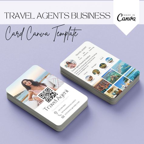 📣 Attention travel agents! Elevate your networking game with our digital business card template. Customize in Canva, add your QR code, and start building stronger client relationships today. Perfect for 2024 and beyond! 🚀✨ #TravelAgent #BusinessCard #DigitalBusinessCard #CanvaTemplates #QRcode #InstagramBusinessCard #Networking Travel Agent Business Cards, Travel Agent Business, Instagram Business Card, Qr Code Business, Canva Business, Qr Code Business Card, Digital Business Card, Hot Gifts, Advertise Your Business