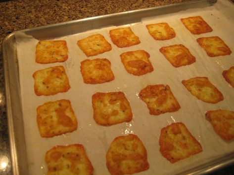 These are the cheese crackers I like to make when I’m out of fresh jalapenos as well as those pickled in a jar.  They get nice and crispy if browned properly.  I ALWAYS have Monterrey Jack ch… Baked Peppers, The Best Keto Recipes, Low Carb Crackers, Best Keto Recipes, Cheese Chips, Cheese Stuffed Peppers, Cheese Crisps, Keto Cheese, Ranch Dip