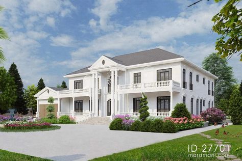 Products Swedish countryside plan - ID 34601 Modern Classical House, Space Breakfast, 6 Bedroom House Plans, 5 Bedroom House Plans, Double Storey House, Classical House, Rustic House Plans, Mediterranean House Plans, Duplex Design