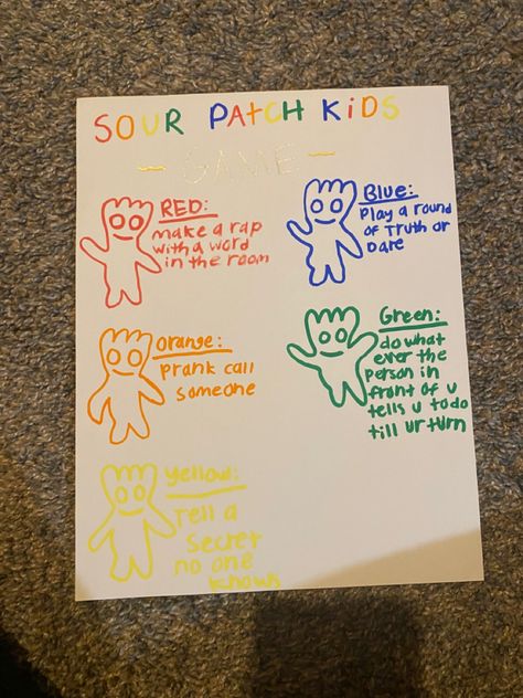 Sour Patch Kids Game, Sour Patch Game, Sleepover Bucket List, Dream Sleepover, Game For Friends, Sleepover Stuff, Fun Sleepover Games, Kids Sleepover, Bored Jar