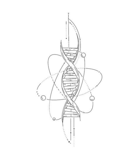 Mad Scientist Tattoo, Small Science Tattoos, Dna Tattoo Design, Biochemistry Art, Trippy Tattoo Ideas, Dna Drawing, Chemistry Tattoo, Trippy Tattoo, Science Tattoo