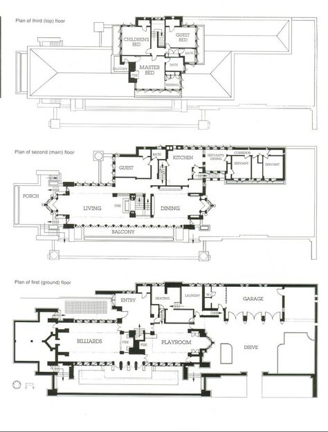 Frank Lloyd Wright - Robie House - Floor Plan Robie House Frank Lloyd Wright, Frank Lloyd Wright Robie House, Darwin Martin House, Kaufmann House, Frank Lloyd Wright Usonian, Falling Water House, Robie House, Frank Lloyd Wright Architecture, Frank Lloyd Wright Buildings