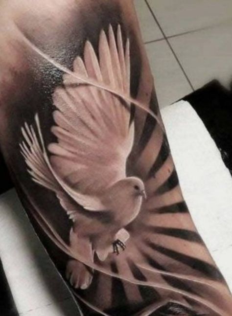 Realistic Dove Tattoo, Dove Tattoo Stencil, Dove And Rose Tattoo, White Dove Tattoos, Aztec Tattoos Sleeve, Memorial Tattoo Ideas, Dove Tattoo Design, Peace Tattoos, Dove Tattoos