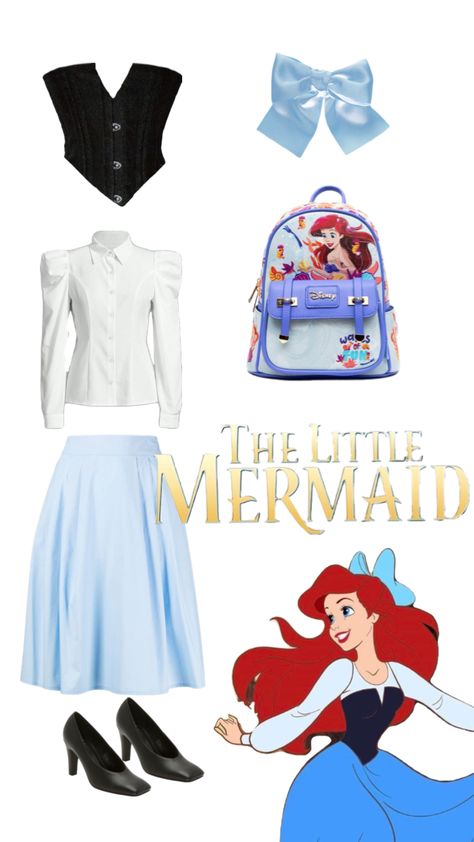 #disney #outfit #disneybound #thelittlemermaid Modern Ariel Outfit, Ariel Outfit, Modern Ariel, Disneybounding Ideas, Princess Inspired Outfits, Vibes Outfit, Disney Outfit, Disney Bounding, Disney Bound Outfits