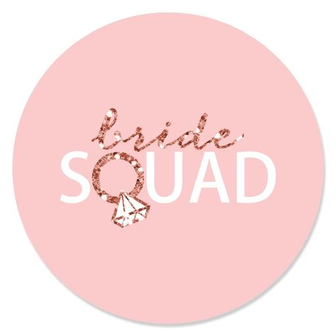 Bride Squad Circle Sticker Labels INCLUDES 24 round stickers - perfect for styling adorable rose gold bridal shower or bachelorette party favors, or for sealing invite and thank you envelopes. Bride Squad round stickers MEASURE 1.66 inches diameter and will quickly add a personal touch to all your bridal shower or bachelorette party favors. EASY PARTY DECORATIONS: Bride Squad stickers are an easy-to-use DIY party supply to add to your list of decorations. Use bridal shower or bachelorette party Bridal Bachelorette Party Ideas, Bachelorette Sticker Ideas, Bachelorette Party Logo, Bride Squad Logo, Bride To Be Stickers, Team Bride Logo, Bridesmaid Stickers, Bachelorette Stickers, Bride Stickers