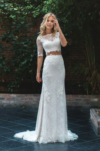 Dress Separates, Lillian West Wedding Dress, Wedding Dress Separates, 2 Piece Wedding Dress, Crop Top Wedding Dress, Wedding Dress Ivory, Two Piece Wedding Dress, Lillian West, Fit And Flare Skirt