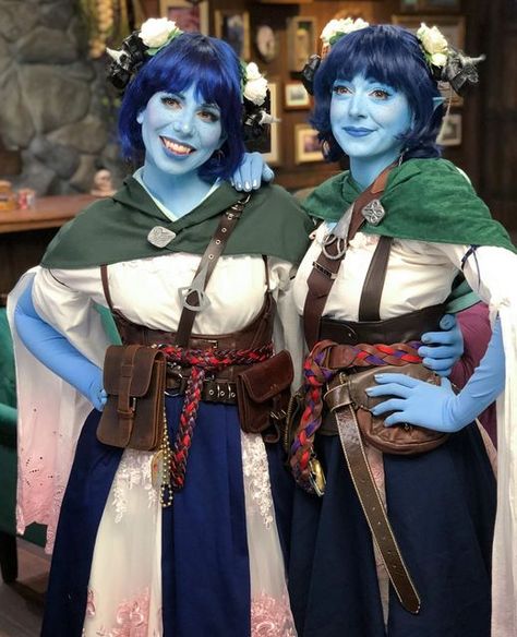 Ginny Di 🗡 D&D YouTuber on Instagram: "brb, getting these photos tattooed on the inside of my eyelids 😌⁠ ⁠ After nearly four years of cosplaying Jester, it was a dream come true to get to portray this little blue ball of chaos opposite @laurabaileyvo, the OG! I was super nervous to do my silly little impression in front of the creator of my favorite character of all time, but Laura was so sweet and welcoming, I didn’t even feel nervous by the time we were on set (which is saying something, sin Critical Role Cosplay, Cosplay Couple, Critical Role Campaign 2, Critical Role Characters, Laura Bailey, Ashley Johnson, Mighty Nein, Vox Machina, Blue Ball