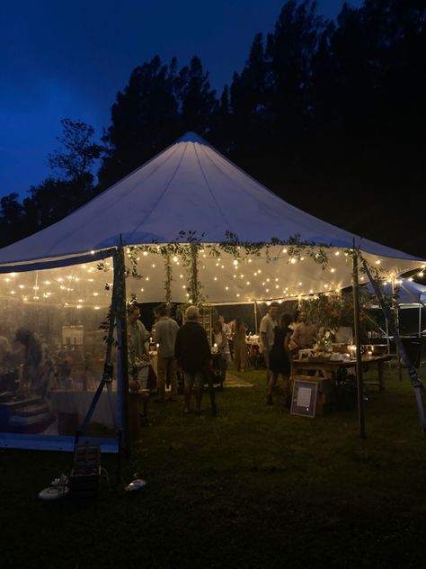 nature, wedding, night wedding, tent, vines, outside lights, garden party, music, dusk, twilight wedding, inspo, hawaii Tent Lighting Wedding, Outside Lights, Party Canopy, Twilight Wedding, Small Backyard Wedding, Outdoor Party Lighting, Twinkly Lights, Summer Wedding Outdoor, Tent Lighting