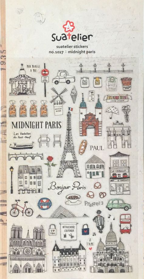 Midnight Paris, Travel Journal Scrapbook, Mini Stickers, Deco Stickers, Scrapbooking Stickers, Travel Stickers, Paris Theme, Paris Paris, Planner Erin Condren