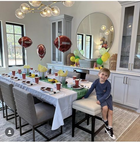 Going For Two Football Birthday Party, Football Party Concession Stand, 1st Birthday Football Theme Food, American Football Party, Sports Birthday Party Boys Amazon.com, Football Viewing Party, Football Party Decorations, Baby First Birthday Themes, Football Theme Party