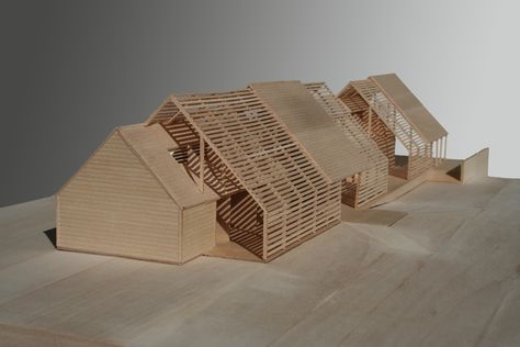 Hill Architecture Concept, Shed Roof Architecture, Model Making Materials, Hill Architecture, Maquette Architecture, Making Miniatures, Timber Architecture, Arch Model, Diy Pictures