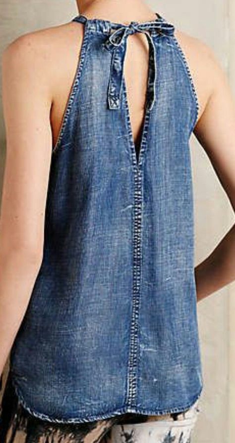 Buenas ideas ! Jeans Decoration, Vestiti In Jeans, Moda Denim, Sewing Projects Clothes, Recycled Jeans, Denim Ideas, Mode Jeans, Upcycle Jeans, Denim Crafts