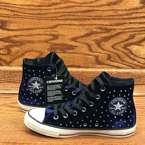 Converse Ctas Hi Eclipse Black Turtledove Velvet Stud Shoes Size Women 6 Brand New Box No Lid Stud Shoes, Studded Shoes, Shoes Converse, Velvet Color, Womens Converse, Converse Shoes, Converse Sneaker, Womens Shoes Sneakers, High Top Sneakers