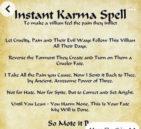 Karma Spell Jar, Karma Spell, Sleep Spell, Spells For Beginners, Instant Karma, Magic Spell Book, Grimoire Book, Spell Jar, Magick Spells