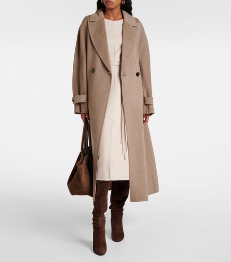 Ebano virgin wool wrap coat in beige - S Max Mara | Mytheresa Max Mara Dress, Max Mara Coat, Wool Wrap Coat, Midi Dress Style, Wool Wrap, Wrap Coat, White Midi Dress, Max Mara, Top Coat