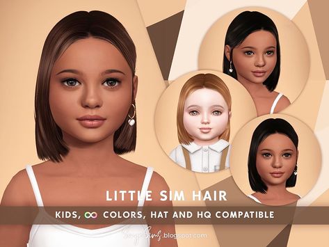 The Sims Resource - Little Sim Hair KIDS Sims 4 Cc Childs Hair, Sims 4 Child Eyelashes, Kids Sims 4 Cc Hair, Sims4 Cc Kids Hair, Kids Hair Sims 4 Cc, The Sims 4 Cc Hair Kids, The Sims 4 Cc Baby Hair, Sims 4 Cc Straight Hair, Sims 4 Cc Child Hair