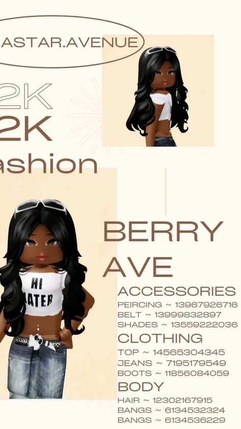 Berry Avenue Codes Korblox Leg, Berry Avenue Bio Ideas, Berry Ave Outfit Codes Y2k, Berry Avenue Codes Hair Baddie, Berry Avenue Black Hair Codes, Clothes Roblox Codes, Berry Avenue Codes Hair Black, Black Hair Codes For Berry Ave, Blocksburg Outfit Codes￼