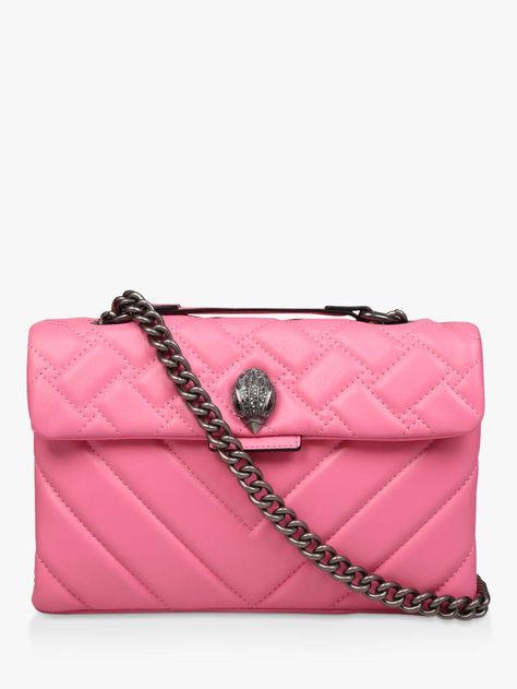 Kensington Leather Shoulder Bag - Pink - Kurt Geiger Shoulder bags Kurt Geiger Bag, Tiny Bag, Western Purses, Boho Purses, Bags Aesthetic, Cute Purses, Tk Maxx, Day Bag, Kurt Geiger