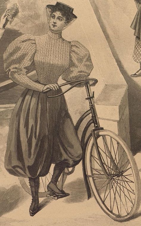 Der Bazar 1895 Edwardian Sportswear, Victorian Sportswear, Steampunk Apothecary, Lady Adventurer, Bike Outfit, Antique Bicycles, Biking Outfit, Edwardian Dress, Vintage Bicycles