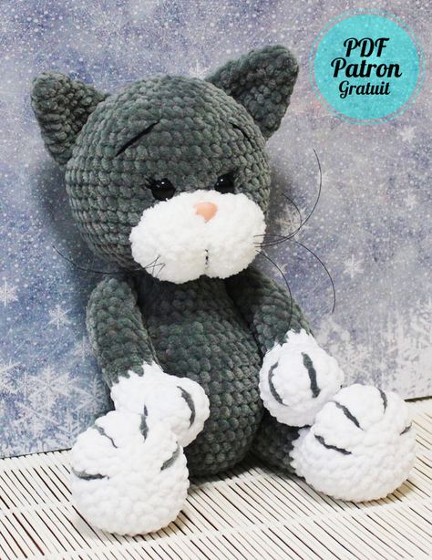 Amigurumi Chat de velours Meow au Crochet PDF Gratuit - Amigurumibox Cat Amigurumi Free Pattern, Crochet Cute, Cat Amigurumi, Amigurumi Free, Amigurumi Free Pattern, Amigurumi Crochet, Amigurumi Pattern, Cute Cat, Free Pattern