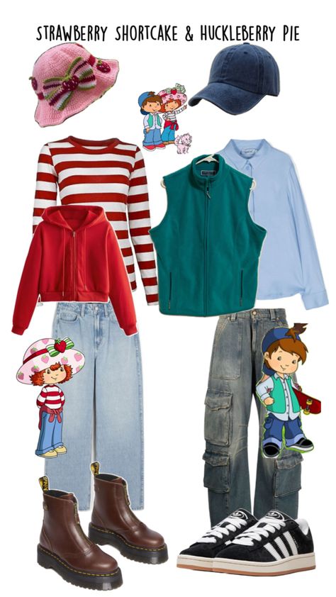 Halloween Costume Inspo Strawberry Shortcake Halloween Costume, Strawberry Shortcake Costume, Huckleberry Pie, Trio Halloween Costume, Halloween Parejas, Classy Halloween Costumes, Halloween Costume Ideas For Women, Costume Ideas For Women, Trio Halloween Costumes