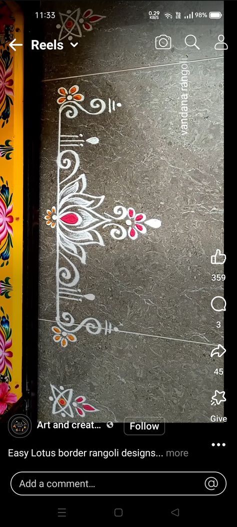 Muggu Side Designs, Side Muggulu Designs, Border Kolam Design, Border Design Rangoli, Rangoli Kolam Designs Simple, Best Rangoli Designs For Diwali, Side Border Rangoli Designs, Small Free Hand Rangoli, Simple Muggulu Designs