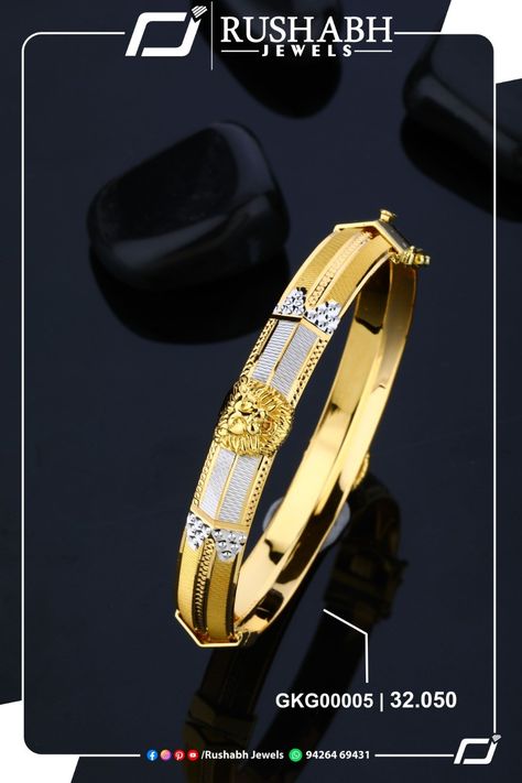 Punjabi Kada, Gents Wear, Gents Bracelet, Real Diamond Earrings, Bridal Jewellery Design, Gents Fashion, Gold Chain Design, Mens Gold Jewelry, Mens Gold Bracelets