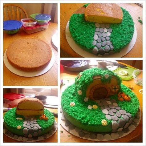 Hobbit Cake Ideas, Hobbit Smash Cake, Lord Of The Rings Cake Ideas, Hobbit Hole Cake, Hobbit Birthday Cake, Lord Of The Rings Cupcakes, Hobbit House Cake, Lord Of The Rings Cake, Cake Covering