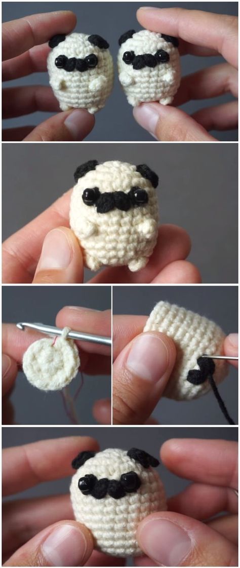 Crocheting Animals, Baby Pug, Anjing Pug, Hantverk Diy, Beau Crochet, Baby Pugs, Confection Au Crochet, Pola Amigurumi, Kawaii Crochet