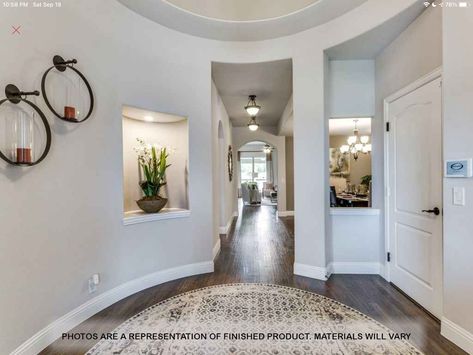 Circular Foyer Ideas Entryway, Foyer Entryway Ideas, Bloomfield Homes, School Floor, Foyer Ideas Entryway, Curved Wall, Foyer Ideas, Entry Decor, Single Story Homes