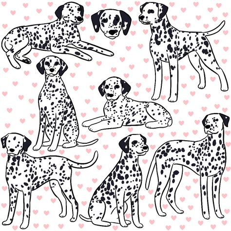 Dalmatian Dog cute cartoon pattern for Dalmatian owners Dalmatian Illustration, Dog Cute Cartoon, Cute Dalmatian, Dog Drawing Simple, Dalmatian Dog, Disney Dogs, Dalmatian Print, Canine Art, Dalmatian Dogs