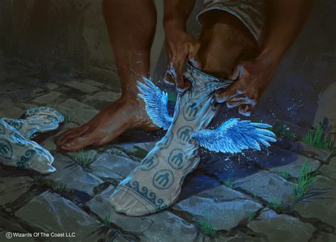 ArtStation - Magic The Gathering - Winged Boots Winged Boots, Artifact Art, Accel World, Mtg Art, Dungeons And Dragons Classes, Fantasy Props, Magic Design, Dungeons And Dragons Homebrew, Creature Concept Art