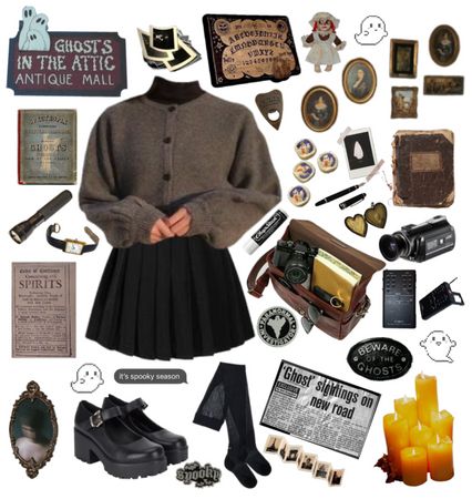 Ghost Hunting! Outfit | ShopLook Ghost Hunting Outfit Aesthetic, Ghost Outfit Aesthetic, Ghost Hunting Aesthetic Outfit, Ghost Aesthetic Outfit, Ghost Hunter Aesthetic Outfit, Ghost Hunter Outfit, Ghostcore Outfits, Cryptidcore Aesthetic Outfits, Ghost Hunting Outfit