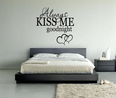 Always Kiss Me Goodnight Wall Decal Bedroom Decor Wall Decal Love Wall Decal Vinyl Lettering Batman Wall Decor, Master's Bedroom, Music Themed Bedroom, Wall Decal Bedroom, Target Wall Decor, Wall Lettering, Kiss Me Goodnight, Always Kiss Me Goodnight, Wall Decals For Bedroom