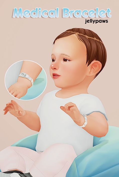 Sims4 Wallpaper, Sims Infants, Sims4 Infant, Infant Accessories, Hospital Bracelet, Infant Cc, Sims Baby, Sims 4 Cas Mods, Sims 4 Children