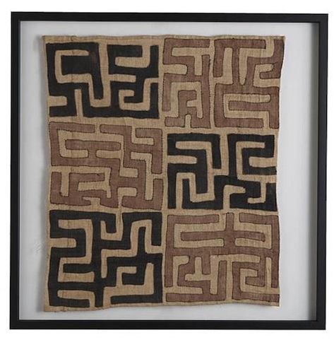 Design Sleuth: Framed Kuba Cloth as Decor: Remodelista Eclectic Artwork, Sculpture Textile, Kuba Cloth, African Decor, African Textiles, Art Africain, African Pattern, Wow Art, African Design