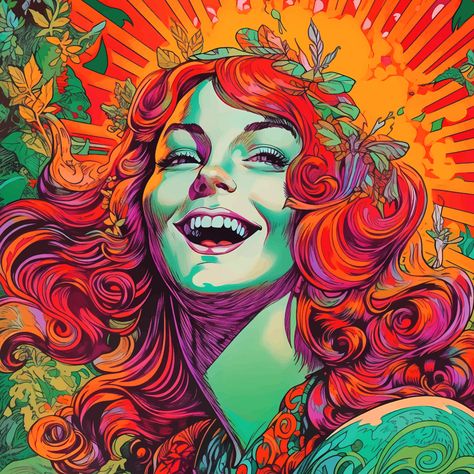 Hippy Art, Shiny Happy People, Contemporary Graphic Design, Contemporary Graphic, Flower Art Painting, Happy People, Green Light, Jigsaw Puzzles, Art Artist