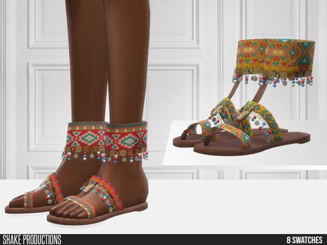 Shoes/Flats - Slippers Found in TSR Category 'Sims 4 Shoes Female' Sims 4 Bohemian, Hippie Sandals, Bohemian Shoes, Sims 4 Teen, Sims4 Clothes, Sims 1, Flat Slipper, Cc Sims, Wedding Sandals