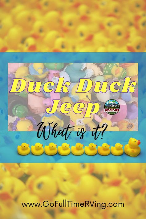 You may have heard of the “Jeep Wave”, but now a new trend has Jeep owners across the country quacking up. Duck Duck Jeep, where Jeep Wrangler owners go around “ducking” other Jeep Wrangler owners by taking a rubber duckie and placing it on the Jeep’s door handle, hood, or tire, with a colorful note. It’s designed to bring some joy to a fellow Jeep owner’s day. Jeep Ducks On Dash Ideas, Rubber Ducks For Jeeps, Jeep Ducks On Dash, Yellow Jeep Wrangler, Jeep Aesthetic, Jeep Ducks, Duck Quotes, Duck Duck Jeep, Jeep Quotes