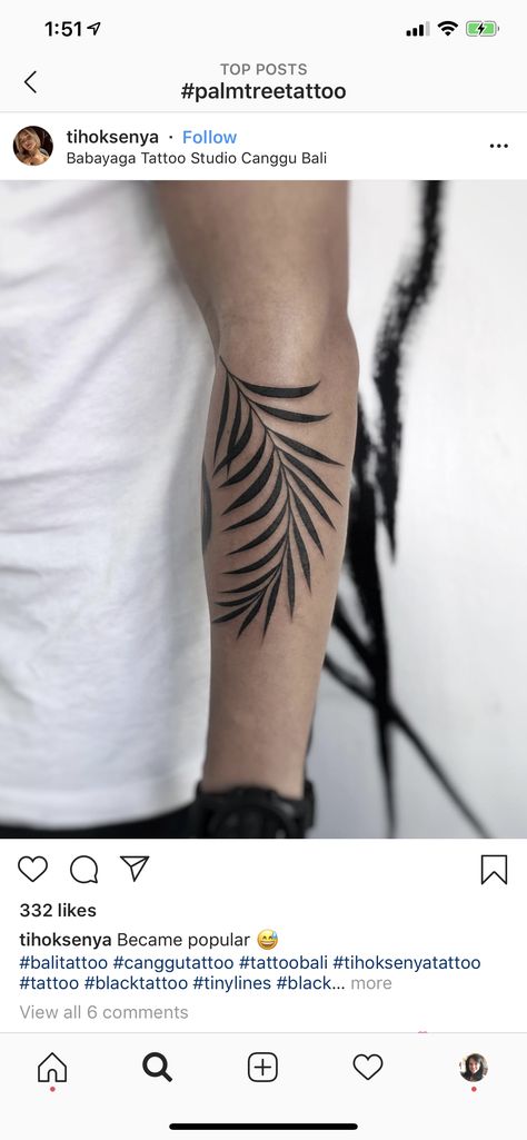 Palm Fronds Tattoo, Black Leaf Tattoo, Leaf Tattoo Men, Palm Branch Tattoo, Palm Leaves Tattoo, Palm Leaf Tattoo, Palm Tattoo, Tattoo Homme, Leaf Tattoo