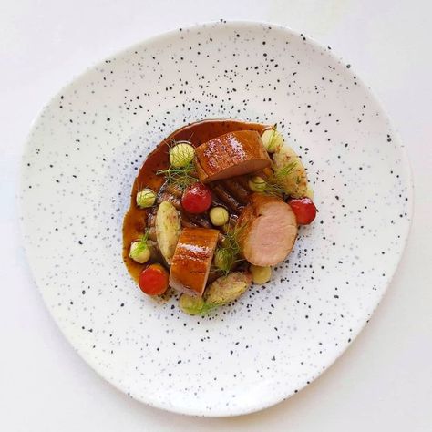 Onik Minasian on Instagram: “Honey&soy glazed Pork fillet Roast portobello mushroom Fennel,apple&chilli puree” Roasted Portobello Mushrooms, Michelin Food, Art Of Plating, Glazed Pork, Pork Fillet, Pork Glaze, Honey Soy, Molecular Gastronomy, Portobello Mushroom