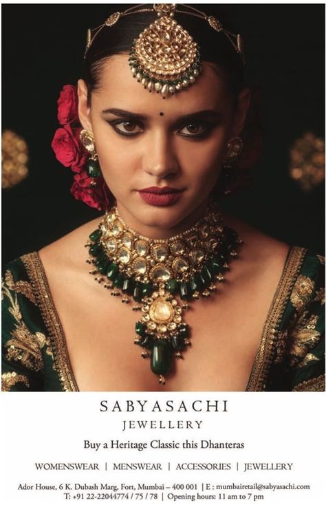 sabyasachi-jewellery-buy-a-heritage-classic-this-dhanteras-ad-bombay-times-17-10-2017 #GoldJewelleryShoot Stylish Jewelry Gold, Jewellery 2023, Inexpensive Jewelry, Gold Jewelry Outfits, Jewellery Packaging, Sabyasachi Jewellery, Heritage Jewellery, Jewellery Indian, Jewelry Photoshoot