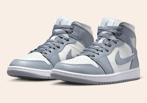 Air Jordan 1 Mid  STEALTH GREY BQ6472-115 Size 9.5W Air Jordan 1 Mid Stealth, Jordan 1 Mid Stealth, Air Jordan 1 Mid Grey, Logo Wings, Mid Jordan 1, Nike X Travis Scott, All Jordans, Low Air Jordan 1, Jordan Model