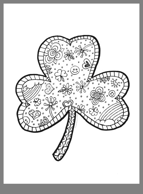 Shamrock Printable, Irish Foods, Shamrock Art, Colouring Sheets For Adults, March Crafts, St Patricks Day Crafts For Kids, Preschool Coloring Pages, St Pats, St Patrick's Day Crafts