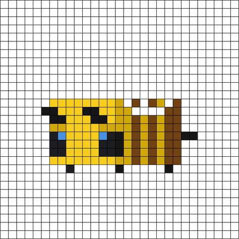 Minecraft Bee Embroidery, Minecraft Bee Cross Stitch, Minecraft Bee Pixel Art, Minecraft Bee Perler Beads, Minecraft Kandi Pattern, Bee Perler Bead Pattern, Pixel Art Bee, Bee Pixel Art, Bee Line Art