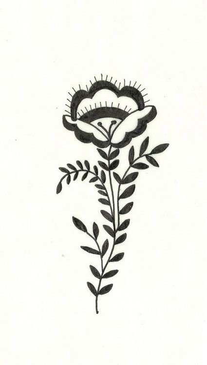 Folk Flowers Tattoo, Folk Art Flowers Tattoo, Traditional Polish Tattoo, Traditional Folk Flower Tattoo, Folk Art Tattoo, Swedish Flower Tattoo Scandinavian Folk Art, Icelandic Tattoo, Folk Flower Tattoo Black, Swedish Tattoo