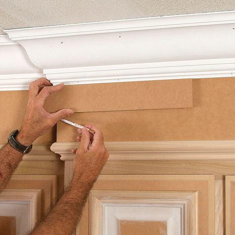 Crown Molding for Kitchen Cabinets - Fine Homebuilding Crown Molding For Kitchen Cabinets, Molding For Kitchen Cabinets, Moulding Kitchen, Crown Moulding Kitchen Cabinets, Above The Cabinets, Molding Kitchen, Kitchen Cabinet Molding, Crown Molding Kitchen, Kitchen Cabinet Crown Molding