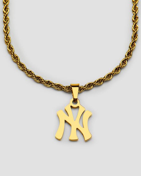 Shop All Earrings – GRISÉ NYC Yankees Necklace, 18k Gold Necklace, Black Boy, 18k Gold Earrings, Gold Rope Chains, Rope Chain Necklace, Ny Yankees, Gold Plated Rings, Stainless Steel Earrings