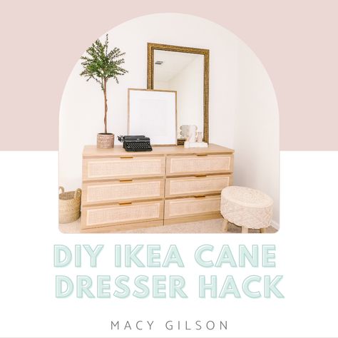 DIY Cane Dresser IKEA Hack Ikea Kullen Dresser, Dresser Ikea Hack, Cane Dresser, Dresser Ikea, Ikea Dresser Hack, Ikea Hemnes Dresser, Ikea Malm Dresser, Malm Dresser, Baby Dresser